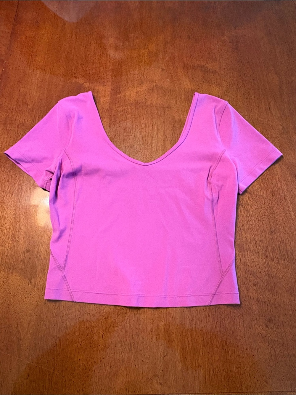 Lululemon Align Cropped Short Sleeve Top in Vivid Plum